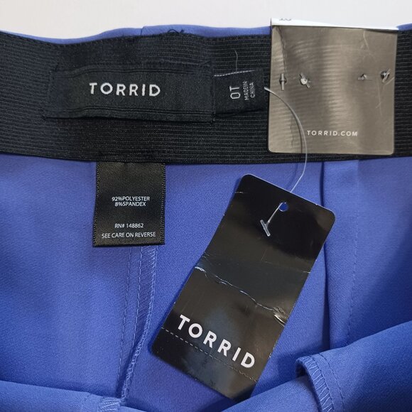Torrid Wide Leg Studio Refined Crepe High Rise Pant Pull On 12 TALL Periwinkle - Picture 8 of 15
